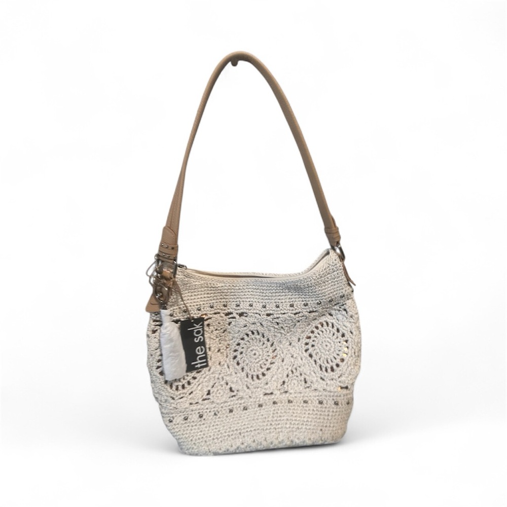 The Sak Tan and Cream Crochet Shoulder Bag - Picture 1 of 12